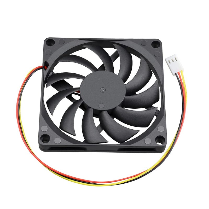 GDSTIME Quiet 80mm Fan, 12V 3PIN 80mm x 80mm x 10mm Brushless DC Fan for CPU Coolers - Image 2